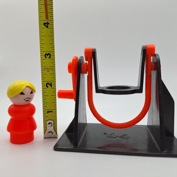 Fisher Price Little People Orange Yellow Girl Swing Toy 1970s Retro Collectible - Picture 6 of 8
